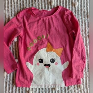 H&M Pink Long Sleeve Shirt with Ghost Graphic-size 5-6